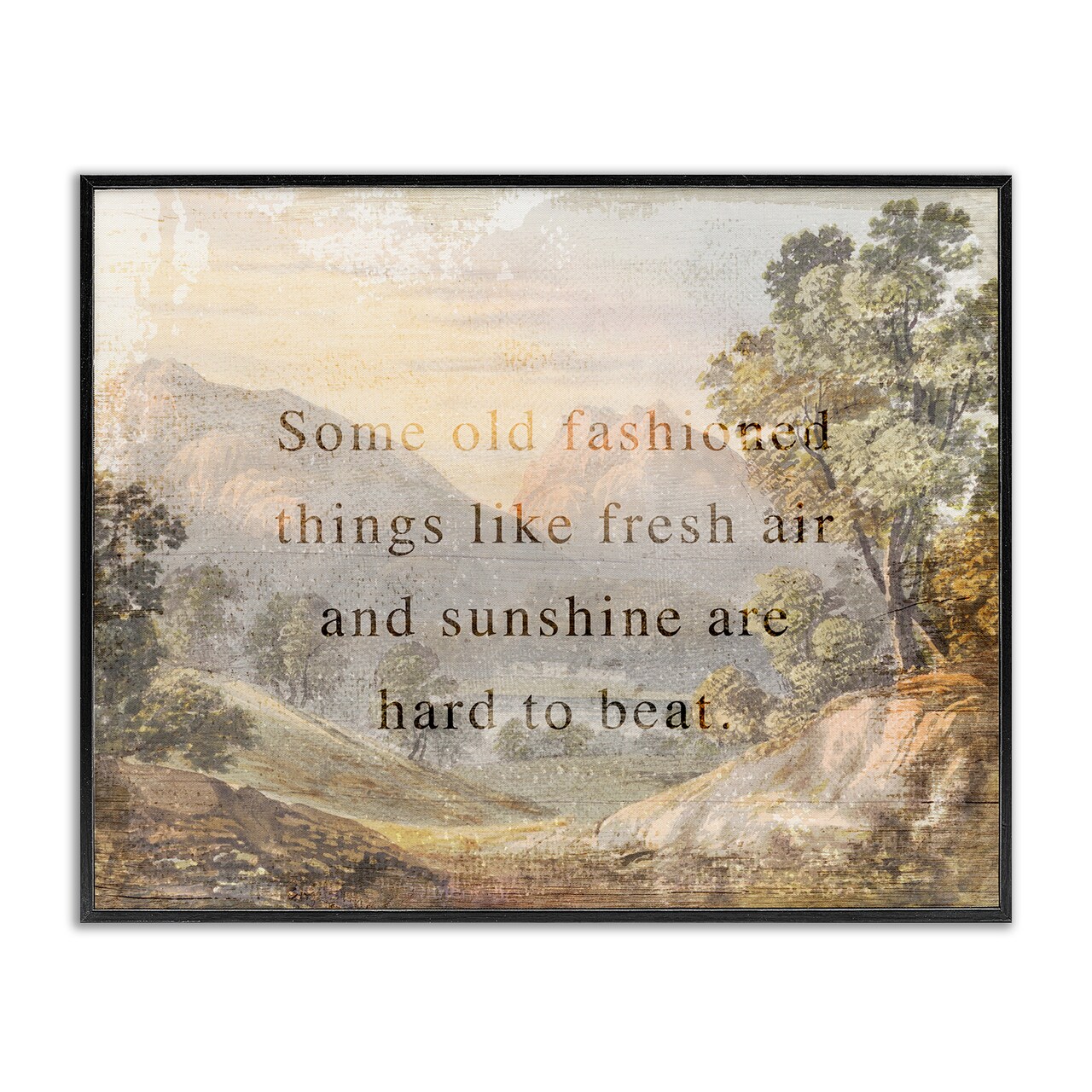 Stupell Industries Fresh Air Sentiment Landscape Framed Giclee Wall Art Design by Daphne Polselli